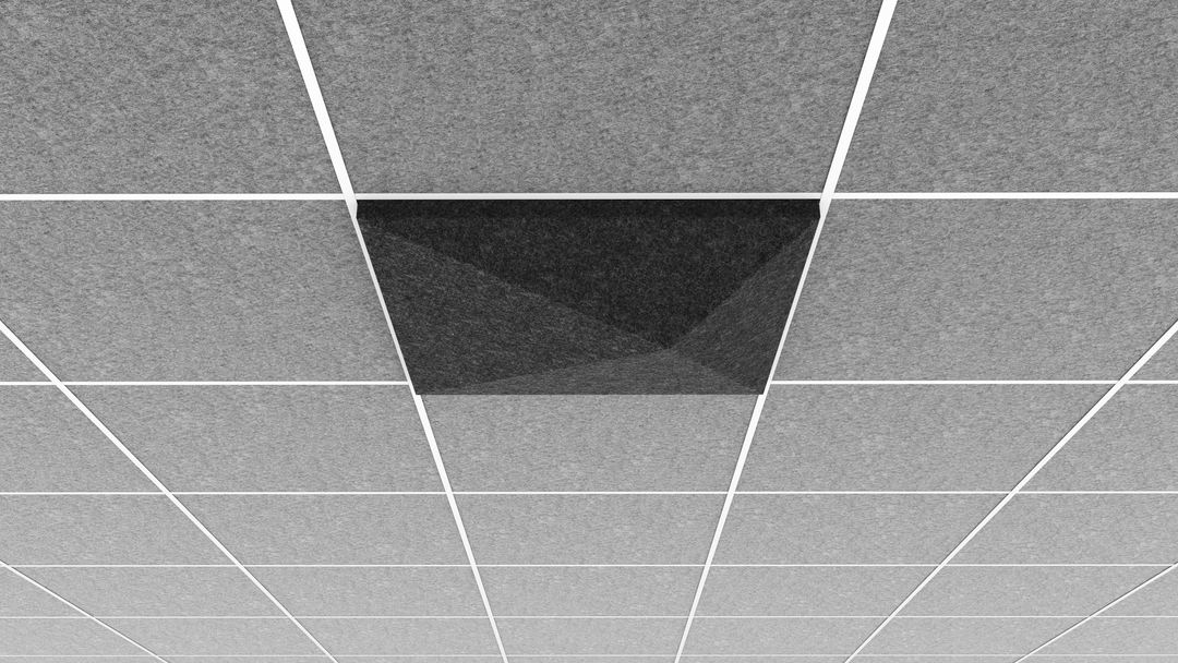 Middle Atlantic Ori® Acoustic Ceiling Tile in Silver Gray, Peak 1, 9/16" Layin