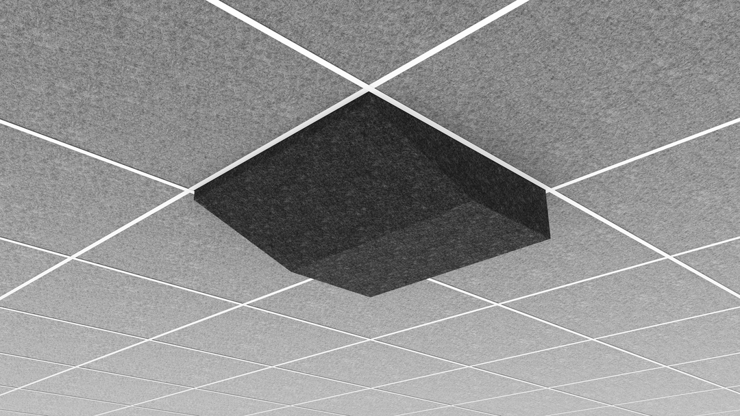 Middle Atlantic Ori® Acoustic Ceiling Tile in Charcoal Gray, Plateau 1, 9/16" Layin
