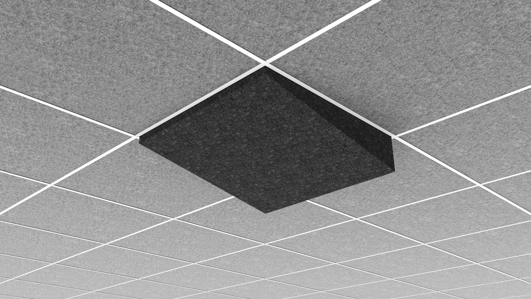 Middle Atlantic Ori® Acoustic Ceiling Tile in Silver Gray, Simple Slope 1, 9/16" Layin