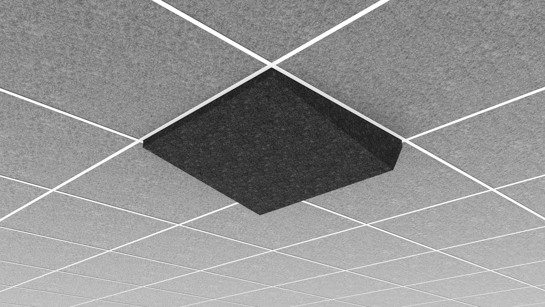 Middle Atlantic Ori® Acoustic Ceiling Tile in Charcoal Gray, Simple Slope 2, 9/16" Layin