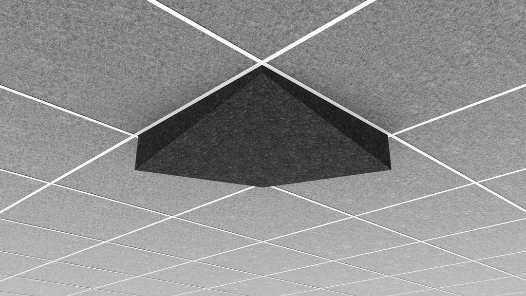 Middle Atlantic Ori® Acoustic Ceiling Tile in Charcoal Gray, Valley 1, 15/16" Layin