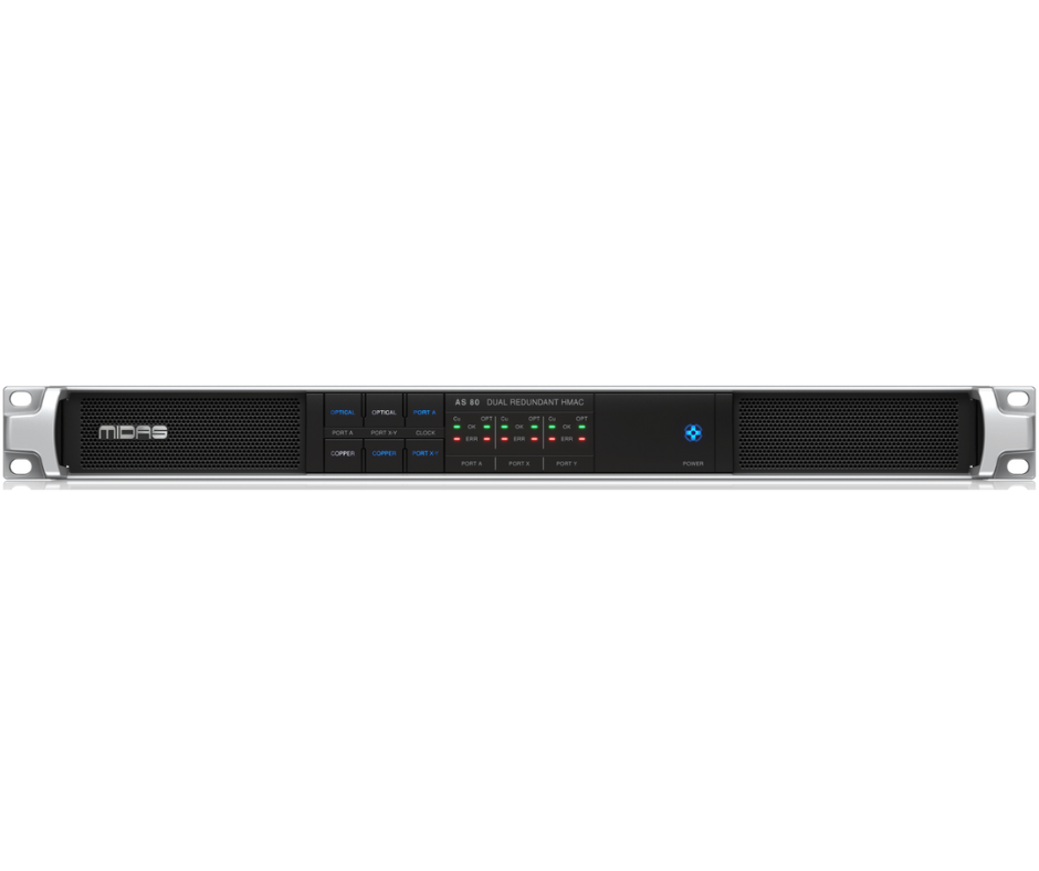Midas AS80 HyperMAC to Dual Redundant HMAC Converter 1U rackmount front view