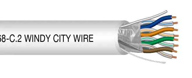 Windy City Wire CAT6ASP-WHT 23 AWG 4 Pair Shielded Plenum Category 6 White Jacket