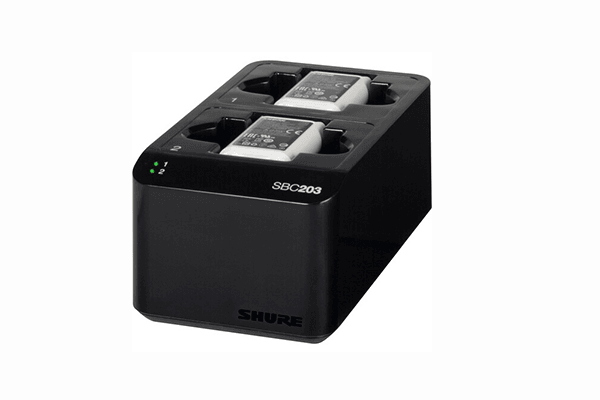 Shure SBC203 Dual Docking Recharging Station for SLX-D Batteries and Transmitters